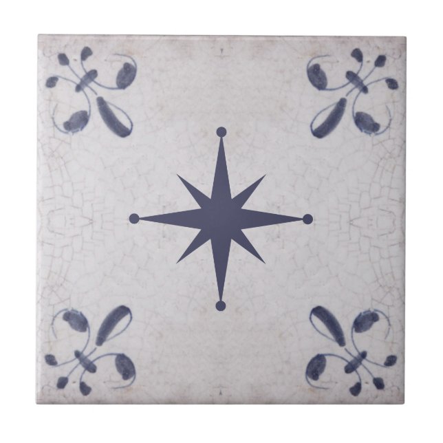 vintage blue delft tiles kakelplatta (Framsidan)