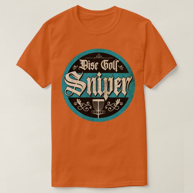 Vintage Blue Disk Golf Sniper T Shirt (Design framsida)