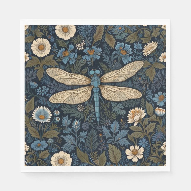 Vintage blue Dragonfly Pappersservett (Framsidan)