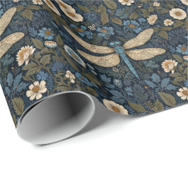 Vintage blue Dragonfly Presentpapper