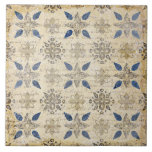 Vintage Blue Faux Rustic Ceramic Tile Kakelplatta<br><div class="desc">Vintage mönster i blå och västerut rustik bakgrund. Perfekt för ett lantbruk och en keramiskt plattor för trädeskaktor. 100 % kundtillfredsställelse med "Zazzle" varje dag.</div>