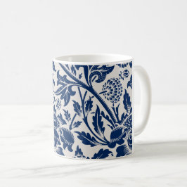 Vintage Blue Flower Mönster Kaffemugg