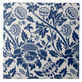 Vintage Blue Flower Mönster Kakelplatta