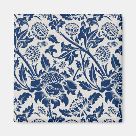 Vintage Blue Flower Mönster Magnet