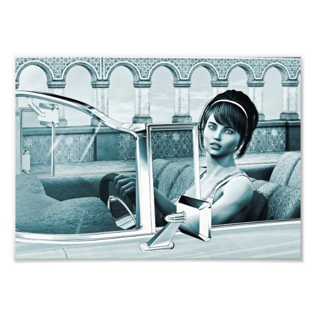 Vintage Blue Fototryck (Framsidan)