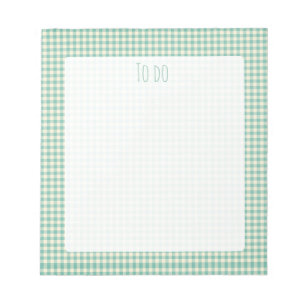 Vintage Blue gingham Checker mönster Anteckningsblock