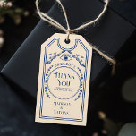 Vintage Blue Gothic Bröllop Tack Presentetikett<br><div class="desc">Lägg till lite magi till dina bröllopsfavoriter! Den här märkrn med vintage,  som inspirerats av ett tack och en gåva i elegant blå och gräddaktig,  har en design med moln och en mystisk öga högst upp. Perfekt för tacksamhet till stil.</div>