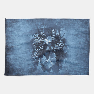 Vintage Blue Graps Plaster Kökshandduk