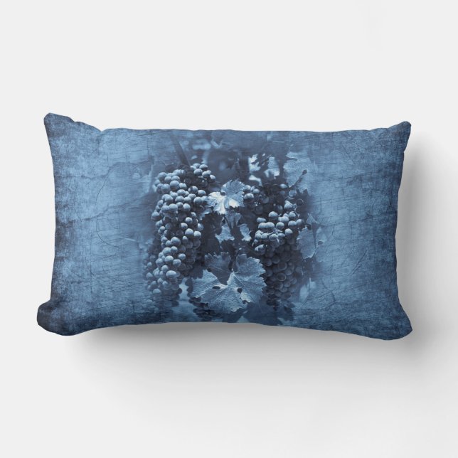 Vintage Blue Graps Plaster Lumbarkudde (Framsida)