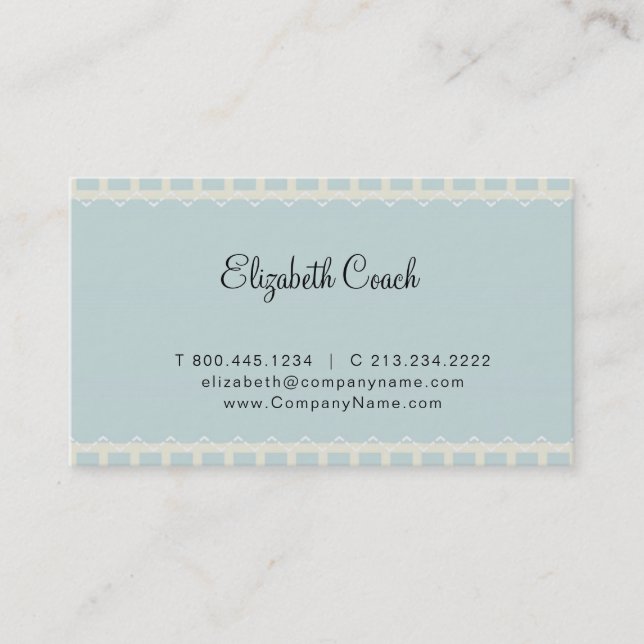 Vintage Blue Grått Visitkort (Framsida)