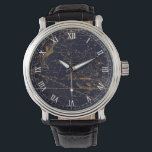 Vintage Blue Guld Pisces Zodiac Constellation Armbandsur<br><div class="desc">Med inspiration från "A Celestial Atlas" av Alexander Jamieson 1822,  som är en samling vintagar som illustrerar stjärndiagram,  är utformningen av Pisces Zodiac Constellation (The Fish) i guld mot en mörk marblå bakgrund. Underbar gåva till dem som föds under Pisces Zodiac-tecknet. (20-20 mars)</div>