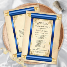 Vintage Blue Guld Rulla Elegant Quinceañera