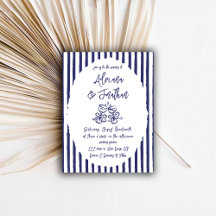 Vintage Blue Hand plockade Bröllop