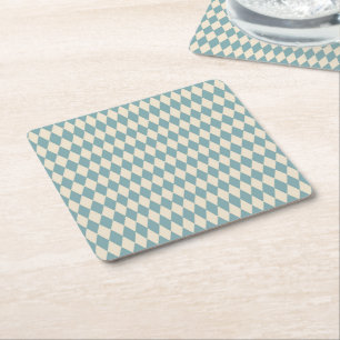 Vintage Blue Harlequin Underlägg Papper Kvadrat