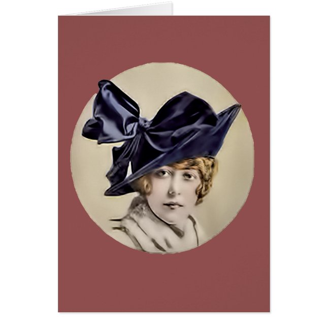 Vintage Blue Hat Hälsningskort (Framsidan)