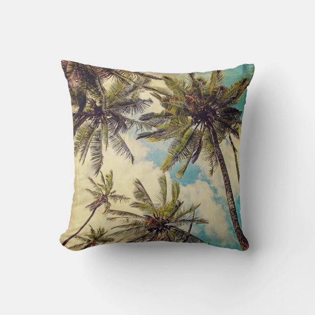 Vintage Blue Hawaii Handflatan - Kauai Dekorativ k Kudde (Framsida)