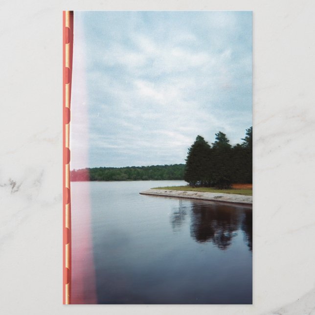 Vintage Blue Hour Sjö Brevpapper (Framsida)