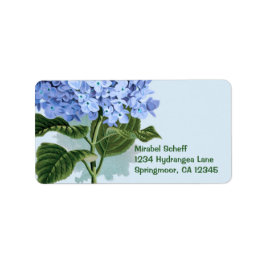 Vintage Blue Hydrangea Adressetikett
