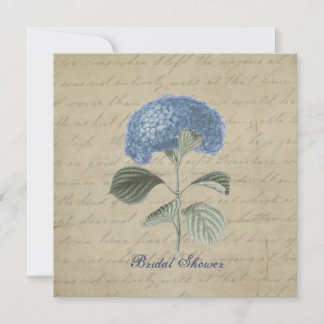 Vintage Blue Hydrangea Möhippa Inbjudningar