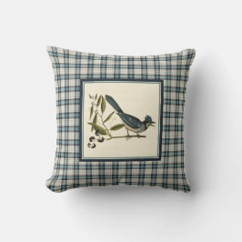 Vintage Blue Jay med Rustic Play Dekorativ kudde