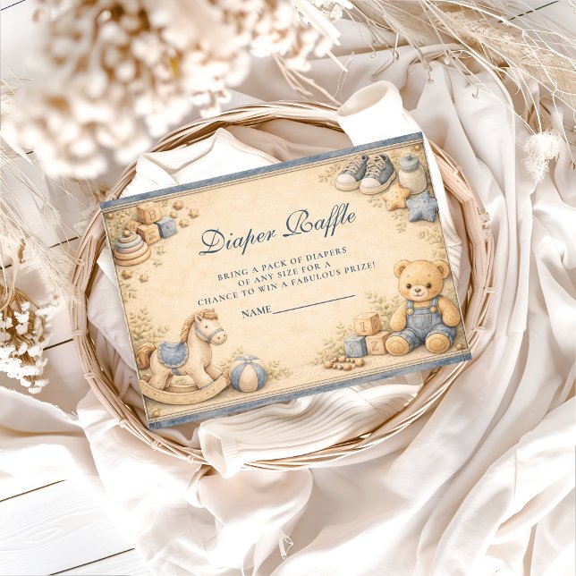 Vintage Blue Jeans Classic Diapper Raffle Tilläggskort (Skapare uppladdad)