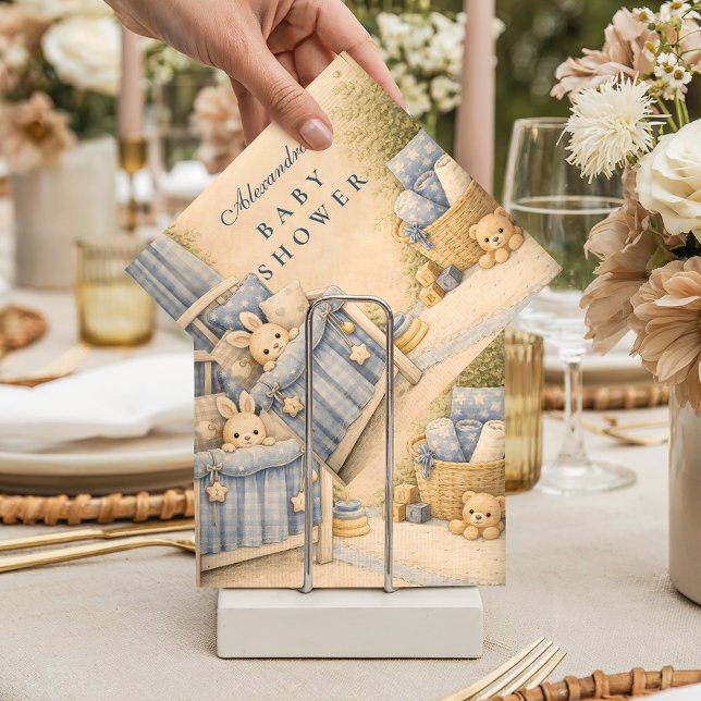 Vintage Blue Jeans Nursery Baby Shower Pappersservett (Skapare uppladdad)