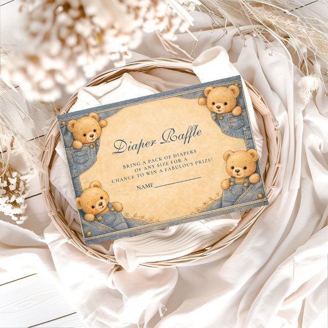Vintage Blue Jeans Teddy Diapper Raffle Tilläggskort (Skapare uppladdad)