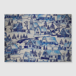 Vintage Blue jul Helgdag Village