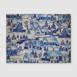 Vintage Blue jul Helgdag Village