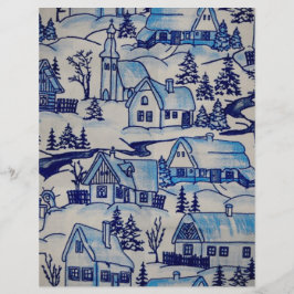 Vintage Blue jul Helgdag Village