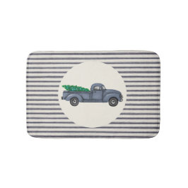 Vintage Blue Julgran Lastbil Bath Mat Badrumsmatta