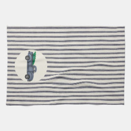 Vintage Blue Julgran Lastbil Kitchen Towel Kökshandduk