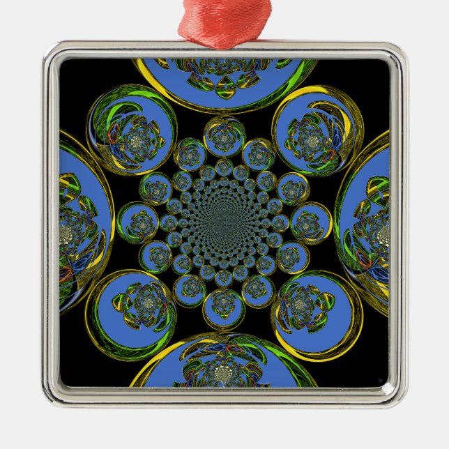 Vintage Blue Julgransprydnad Metall (Framsidan)