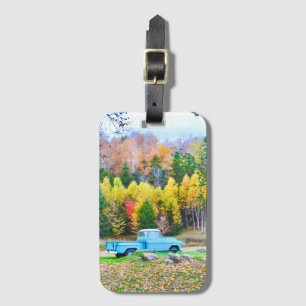 Vintage Blue Lastbil Luggage Tag Bagagebricka