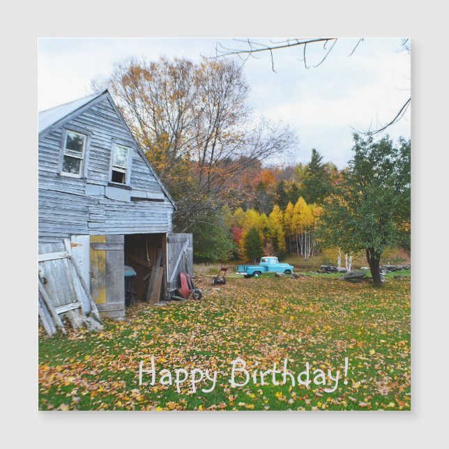 Vintage Blue Lastbil och Barn Birthday (Framsida)