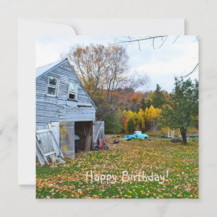 Vintage Blue Lastbil och Barn Birthday Flattkort Kort
