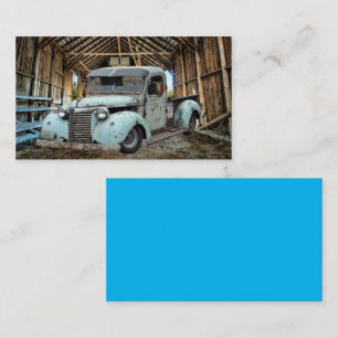 Vintage Blue Lastbil Rustic Barn Visitkort