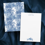 Vintage Blue Ligcape Toile med urns och kolumner Anteckningskort<br><div class="desc">Den blå landskapsplaneringen i vintage på ca 1 900 med gamla kolonner,  urnor och stensteg som omges av träd i en skuggad trädbevuxen grova. Innehåller valfri text fält och inslag.</div>