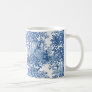 Vintage Blue Ligcape Toile med urns och kolumner Kaffemugg