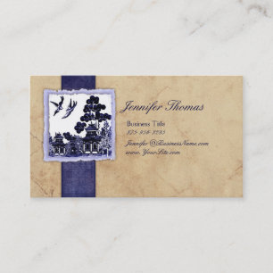 Vintage Blue Love birds Visitkort