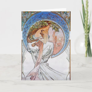 Vintage Blue Måne Goddess Kort