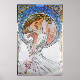 Vintage Blue Måne Goddess Poster