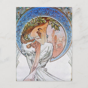 Vintage Blue Måne Goddess Vykort