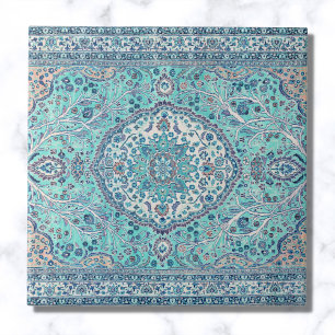 Vintage Blue Matta Mönster Kakelplatta