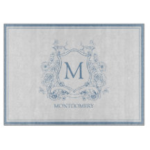 Vintage Blue Monogram-Vapensköld