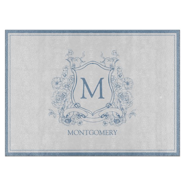 Vintage Blue Monogram-Vapensköld (Framsidan)