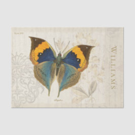 Vintage Blue- och Orange Butterfly Tissue Paper