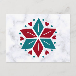 Vintage Blue och Red Scandinavian Star Vykort