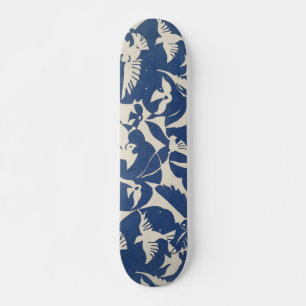 Vintage Blue och White Japanska Mönster Mini Skateboard Bräda 18,5 Cm