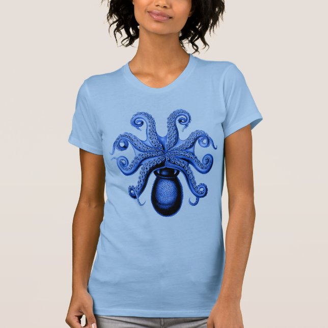 Vintage Blue Octopus 1 Undersida Tee (Framsida)